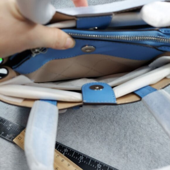 MICHAEL KORS Emilia Small Leather Satchel Crossbody NWT South Pacific Blue Bow A - Picture 13 of 13